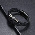 thumbnail image 5 of To My Son Man Boyfriend Husband Dear Dad Always Remember Bracelet, Trendy Simple Black Three Layered Stacked Braided Leather Bracelet Holiday Jewelry Gifts, 5 of 8