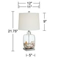 thumbnail image 7 of 360 Lighting Coastal Accent Table Lamp 21.75" High Clear Glass Fillable Sea Shells White Drum Shade for Living Room Family Bedroom Bedside, 7 of 7