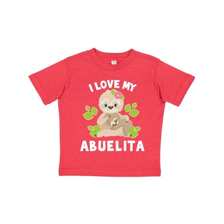 

Inktastic Cute Sloth I Love My Abuelita with Green Leaves Gift Toddler Boy or Toddler Girl T-Shirt