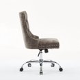 thumbnail image 1 of Chaise de Bureau pour Meubles, Chaise de Bureau Moderne Rembourrée en Velours Capitonnée à Boutons pour la Maison avec Base en Métal Doré, Chaise de Bureau Réglable Chaise de Bureau Pivotante, 1 of 5