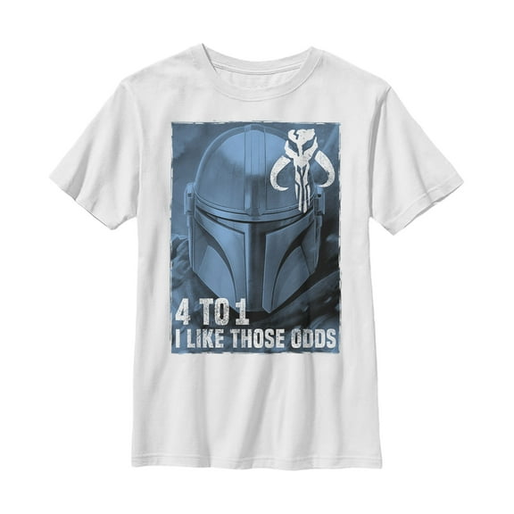 Boy's Star Wars: The Mandalorian Like These Odds  Graphic Tee White Medium