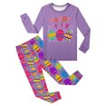 thumbnail image 4 of Toddler Baby Girls Easter Pajamas 2 Piece Easter Bunny Egg Print Long Sleeve Pants Lounge Set Sleepwear Easter Day Gift,Z4-,5Y(5-6 Years), 4 of 4