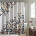 thumbnail image 2 of Madison Park Charisma Rideau de Douche en Coton Imprimé Floral Ivoire, 2 of 7