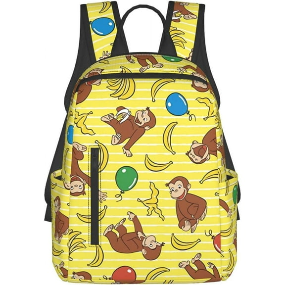 Anime Backpack Curious George Backpack Funny Laptop Back Pack Book Bag Hiking Outgoing Daypack For Women Mens