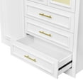thumbnail image 5 of Enyopro 3 Door Wardrobe with LED Lighting, 3 Drawers and Double Hanging Space for Bedroom,Modern Armoire Closet with Storage Cabinet and Gold Handles,White, 5 of 8