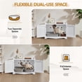 thumbnail image 5 of Yaheetech 2 Doors Pet Litter Box Wooden Storage Bench Side Table End Table for Pets Cat Dog, White, 5 of 7