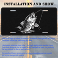 thumbnail image 3 of 1 Pcs 2D Flat License Plate Covers & Frames, A fish hooked by a For Decorative Front, Waterproof For Decoration Aluminum License Plate Covers & Frames Cover For Men Women, 12" X 6", 3 of 7