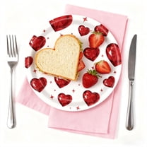 Orangide Valentines Disposable Paper Plates Heart Love Print Dessert Plates, for Valentine, Wedding, Memorial Day, Party, Dinner Tableware Decorations Favors Supplies 7 Inch (16 PCS)