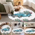 thumbnail image 5 of Round Rug 7Ft Washable Non-Slip, Summer Tropical Plants Circle Area Rugs for Living Room Bedroom, Turquoise Truck Cactus Flowers Indoor Floor Mats Carpet Runner for Home Decor Aesthetic, 5 of 8