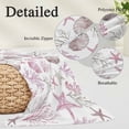 thumbnail image 3 of Pink Coastal Throw Pillow Cover 20 x 30 Inch Decorative Pillow Cover Beach Nautical Starfish Coral Seashells Lumbar Pillowcase Seasonal Rectangle Cushion Case for Couch Sofa Bed Living Room, 3 of 9