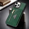 thumbnail image 6 of Allytech iPhone 16 Pro Case Wallet, Crossbody Shoulder Strap Zipper Wallet with Cards Slots Pocket Shockproof Protective Case Cover for Apple iPhone 16 Pro - Green, 6 of 8