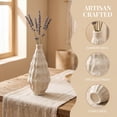 thumbnail image 2 of Unique Bargains Matte Chubby Bud Flower Vase with Wide Opening Ribbed Decorative Beige, 2 of 5