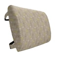 thumbnail image 1 of Grey and Yellow Lumbar Pillow, Hand Drawn Sketchy Tulips Flowers Leaves Butterflies Art Image, Soft Back Cushion Office Chairs with Adjustable Straps, 14" x 13", Cocoa Black and White, by Ambesonne, 1 of 7