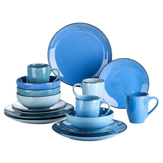 Vancasso,16-Piece Stoneware Dinnerware Set, Blue Dinner Set