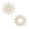 thumbnail image 1 of Mandala Wooden Wall Art Set of 2, Snowflake and Sun Look Ornament Artwork, Birch Plywood Rustic Wall Art Accent for Hallway Bedroom Living Room and Offices, 11.4" X 11.4" X 0.1", by Ambesonne, 1 of 4