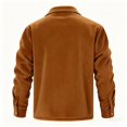 thumbnail image 5 of Men's Long-Sleeve Corduroy Lapel Single-Breasted Warm Cotton-Padded Casual Coat with Soft Comfortable Design for Fall and Winter Wear, Daily Outings, and Holiday Season,Brown,L, 5 of 5
