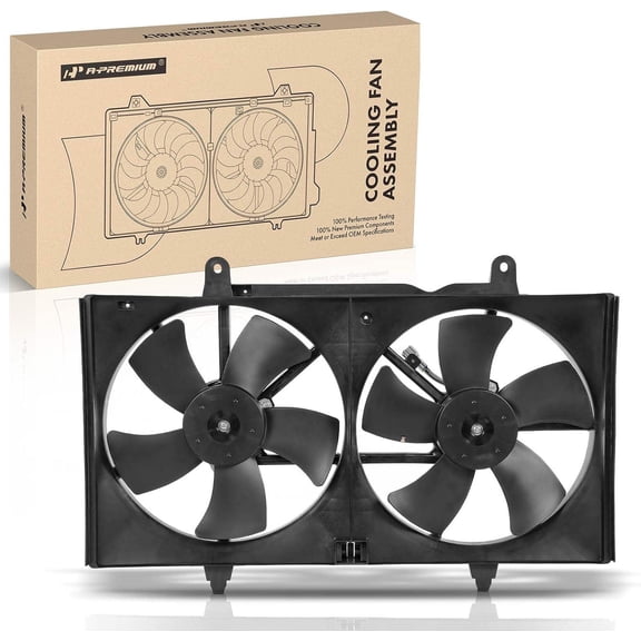 A-Premium Engine Radiator Cooling Fan Assembly Compatible with Nissan Altima 2002-2006, Maxima 2004-2008, 2.5L 3.5L