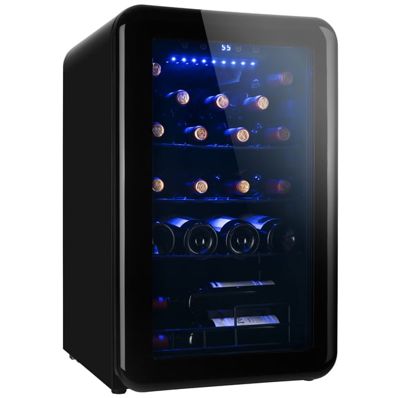 LYPER Wine Cooler Countertop Freestanding Wine Cellars Compressor System Champagne Chiller Digital Temperature Control UV-Protective Finish Max Load 24 Standard Bottle