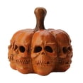 thumbnail image 2 of FAROOT Halloween Skull Pumpkin Shaped Artware Desktop Decor with Lamp, 2 of 9