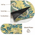 thumbnail image 6 of 2'x6' Rug Runners for Hallways Kitchen, Yellow Teal Boho Botanical Non Slip Entryway Beside Floor Carpet Runner, Southwestern Leaves Ethnic Tribal Laundry Room Bedroom Throw Rugs Mat for Family Pet, 6 of 8