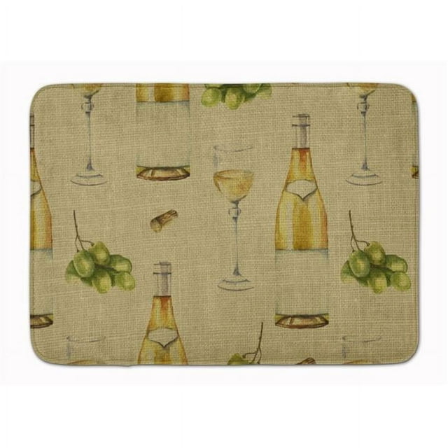 Carolines Treasures BB5194RUG Tapis en Mousse à Mémoire de Forme Lavable en Machine, Vin Blanc sur Lin