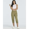 thumbnail image 6 of 3 Pack:Women's Woven Cargo Capri Jogger Pants Tactical Hiking 5 Pockets Water Resistant Quick Dry Active Pockets Drawstring, 6 of 7