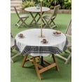 thumbnail image 3 of Outdoor Tablecloth with Umbrella Hole and Zipper, Black Gray Retro Greek Key Round Table Cloth 60 Inch Waterproof Tablecloth, Greece Ancient Rustic Geometric Picnic Table Cover for Patio Camping, 3 of 7