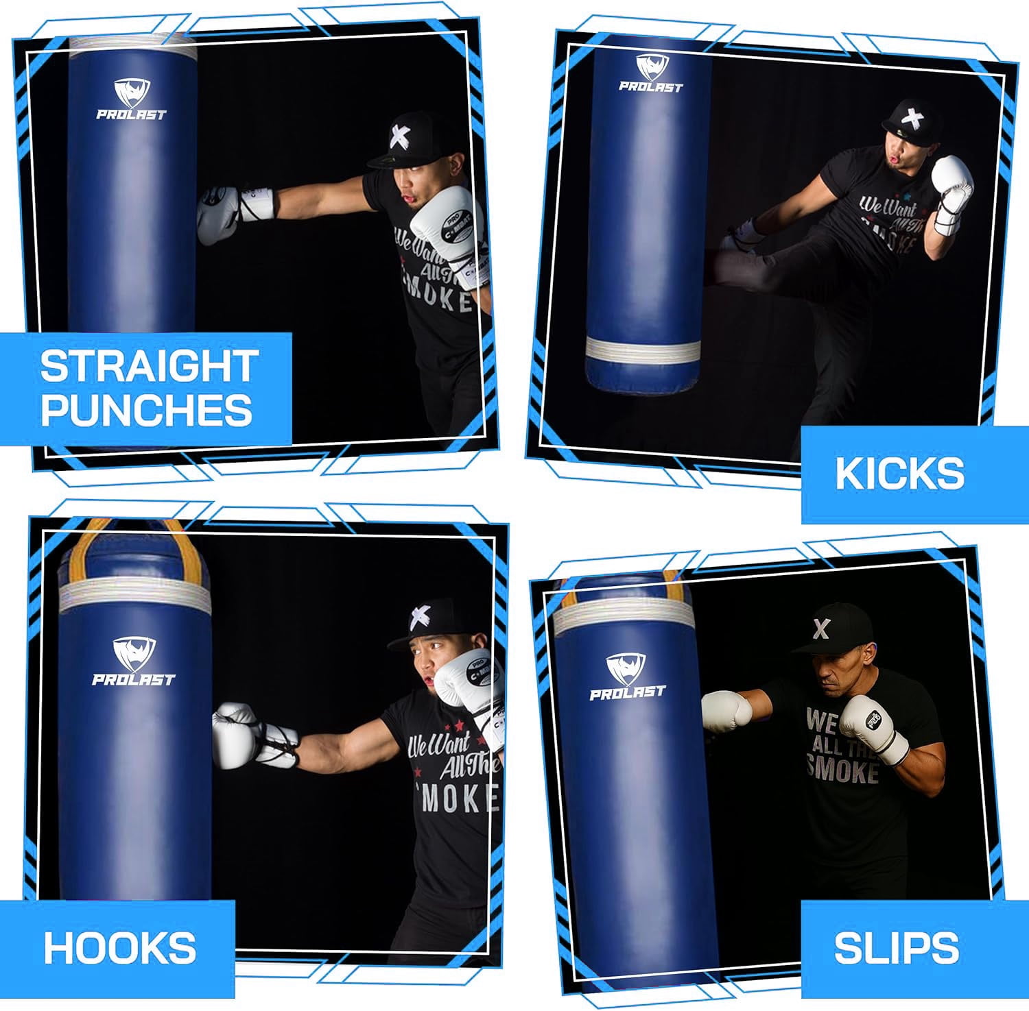 PROLAST Heavy Punching Bag 4 ft UNFILLED -Great for Boxing, MMA, Muay Thai - Unfilled ( Blue )