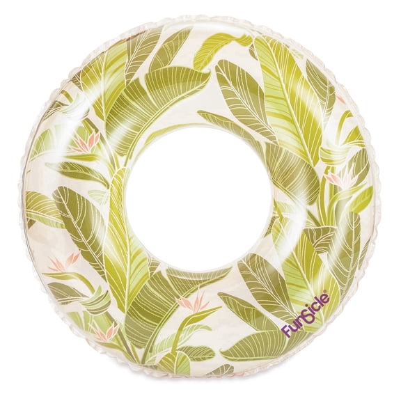 Funsicle LushLeaf FunTube, 31” Inflatable Pool Float, Repair Patch, Age 9 and up