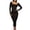 Black, variant on WRKEKC Long Sleeve Dress for Women Solid Color Fleece Lined Square Neck Bodycon Knee Length Dress with Ribbed Knit