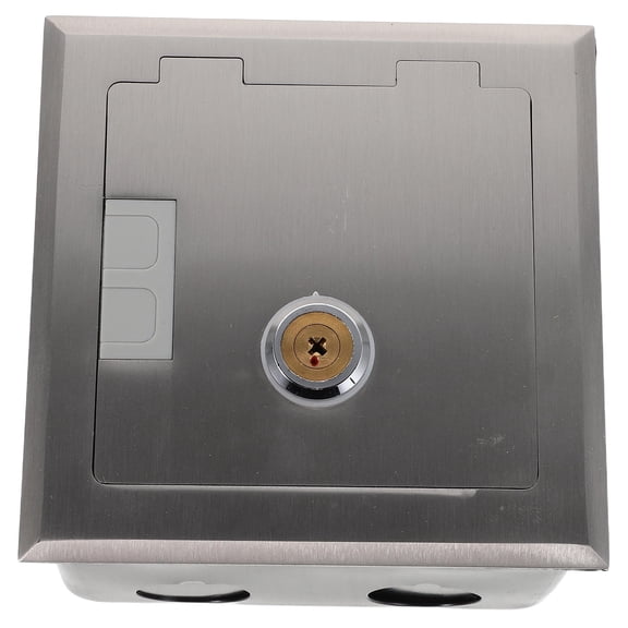EXHUMKY Stainless Steel Recessed Floor Outlet Box for Indoor Commercial Electrical Power Access and Connection Solutions