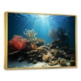 thumbnail image 2 of Designart "Paradise Beneath The Coral Waves" Coastal Coral Under Water Floater Framed Wall Art Living Room, 2 of 5