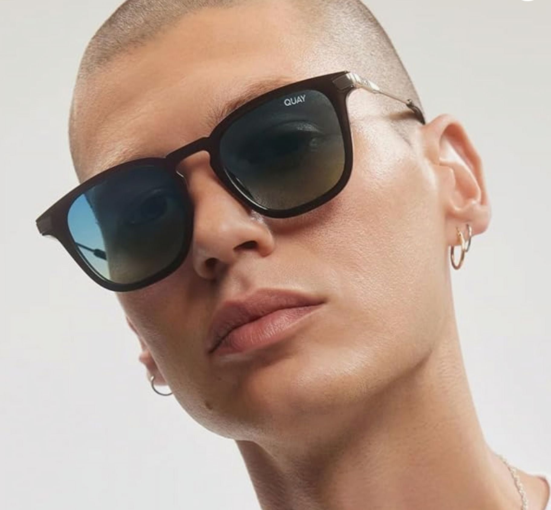 Quay Jackpot Remixed Sunglasses - Black Silver/Blue Green 