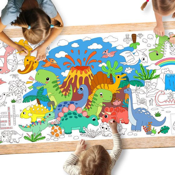 Póster gigante para colorear Gatherfun Dinosaur Party 80 x 180 cm