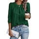 thumbnail image 2 of mfyjkho Tops Para Mujer, Blusa Texturizada Arrugada Para Mujer Con Mangas Largas Y Relajadas Tops De Tallas Grandes S, 2 of 5