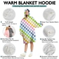 thumbnail image 5 of Pastel Color Checkered Pattern Wearable Oversized Blanket,Wearable Blanket Hoodie for Adults,Cozy Hooded Blankets with Super Pockets,Super Warm Fuzzy Pullover for Women & Men, 5 of 6