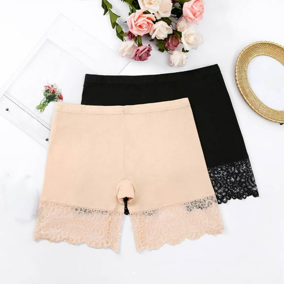 BiZtdJrK Womens Lace Shorts Scrunch Butt Lifting Yoga Shorts Stretch Breathable Shaper Panties Summer Short Tights for Under Skirts Beige XL