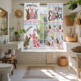 thumbnail image 4 of Easter Kitchen Curtains 63 Inch Length, Spring Leopard Prints Colorful Bunny Eggs Striped Tiers Curtains for Living Room Berdoom Bathroom, Light Filtering Drapes Window Treatment 2 Panels 42"Wx63"L, 4 of 8