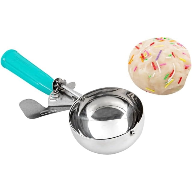 Met Lux Ounce Portion Scoop Durable Disher Scoop - Thumb Trigger Orange Stainless Steel Ice Cream Disher for Portion Control for Ice Cream Mashed Potato and Cookie Batter