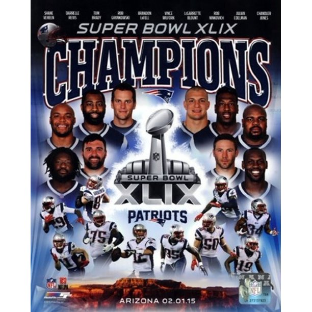 New England Patriots Super Bowl Xlix Champions Composite Photo Print 16 X 20 Walmart Com Walmart Com