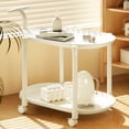 thumbnail image 1 of Mesa auxiliar con ruedas color crema, mesita de noche para dormitorio, mesa de salón, mesa nido portátil para espacios pequeños, estante de almacenamiento de plástico., 1 of 6