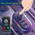 thumbnail image 4 of Car Bluetooth Fm Transmitter, Bluetooth 5.0 Car Adapter, Wireless Radio, Car Receiver Adapter Kit, Hands-free Call, 4 of 5