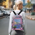 thumbnail image 7 of FORMRS Mini Backpack Purse for Women Travel Daypack Casual Shoulder Bag, Purple Window Scene, 7 of 7