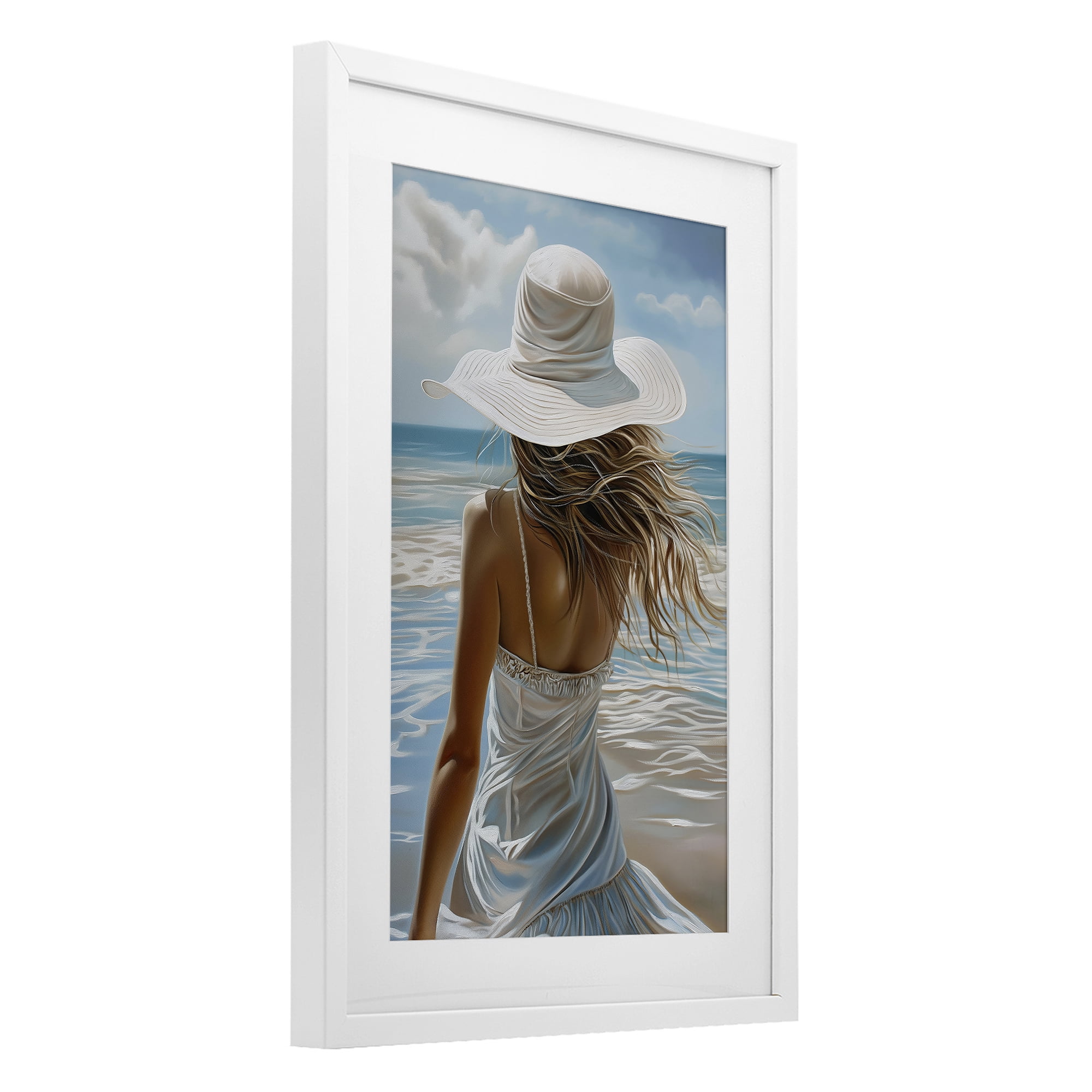Stupell Industries Day Dreaming Summer Beach White Framed Print Under Glass, design by Imagine It Images
