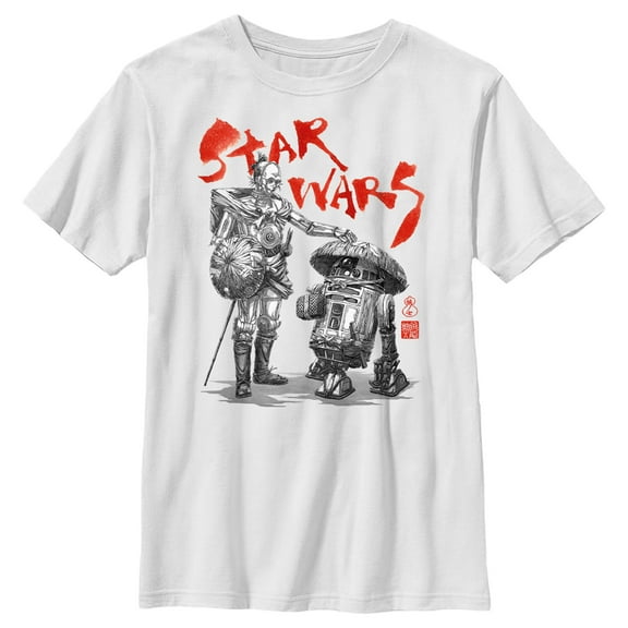 Boy's Star Wars: Visions Anime Droids  Graphic Tee White Medium