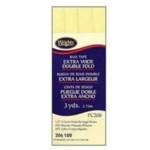 Wrights 1/2" Extra Wide Double Fold Bias Tape 3Yards Pick Color PC206