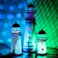 thumbnail image 4 of LED tin lighthouse colorful lights home accessories romantic Mediterranean lighting, 4 of 5