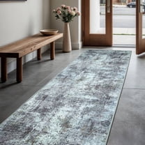 GLN Rugs Persepolis - Contemporary, Machine Washable Area Rug 2'6"x10' Turkish Gray Home Carpet, All Ages