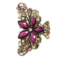 thumbnail image 1 of Señoras Rhinestone Garra Aleación Abrazadera Clip Mariposa Flor Púrpura Colcomx Abrazaderas de garra para el cabello de las mujeres, 1 of 7