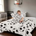 thumbnail image 4 of Manfei Football Sports King Size Comforter Sets, Cartoon Stars Comforters King Size, Cream Black, Gray Reversible 3 Pieces 1 Comforter and 2 Pillowcases, 4 of 6